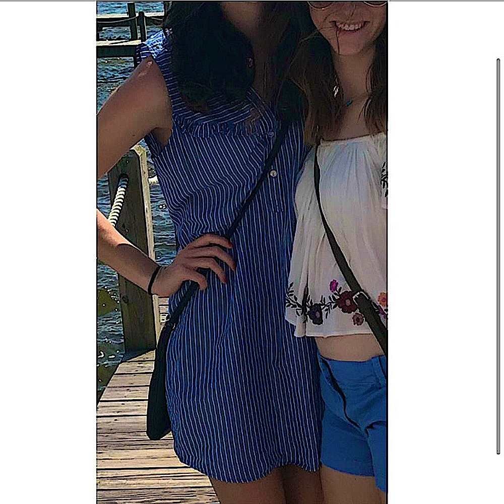 Abercrombie & Fitch Ruffle Pinstripe Sleeveless Shirt dress